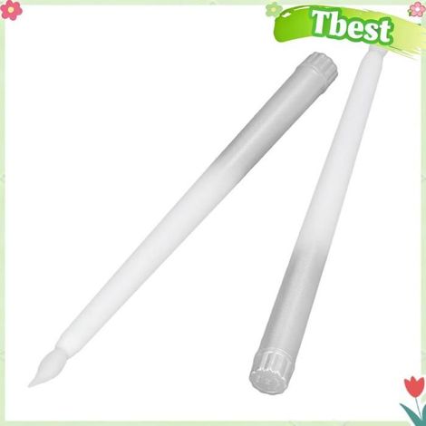 HURRISE Bougies LED Flambeau flamme pour Fête Mariage - Pack de 2 demi-spray argent (1/5)