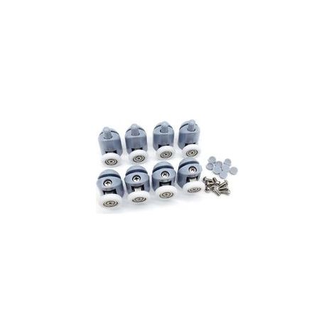 Juego de 8 rodillos para puerta de ducha. Repuestos para puertas de ducha: 4 rodillos superiores + 4 rodillos inferiores, 23 mm.