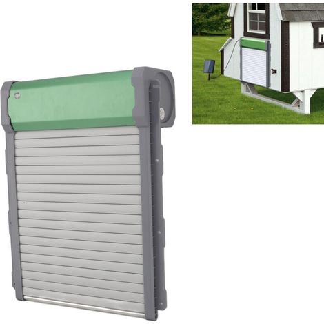 Automatischer Hühnerstalltüröffner Solaris-Pro – Schutzart IP67 für extreme Temperaturen, Aluminium/PP, Timer-/Solar-/Lichtmodus, mit einfachem Installationsset