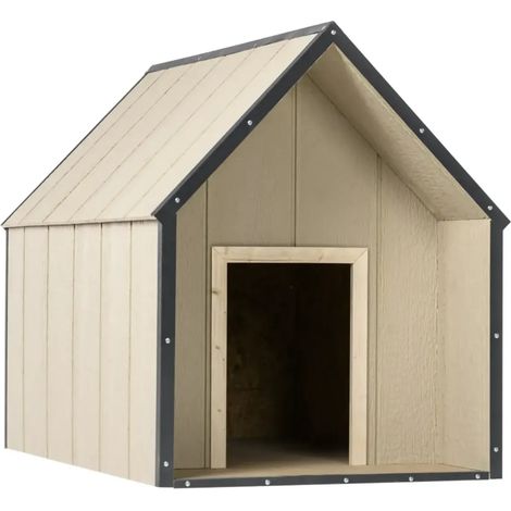 Cuccia per cani in legno LP SmartSide - Cuccia in legno da esterno per cani di taglia grande, 80 x 118 x H94 cm, Taglia L – TIMBELA M972-1 (1/4)