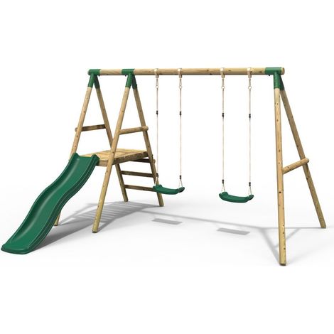 Wooden Swing Set with Slide - Gemini (1/5)