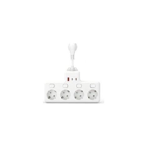 Multiprise avec USB, 4 prises avec interrupteur unique, multiprise avec USB et Type-C, pour cuisine, salon, chambre à coucher, bureau (1/5)