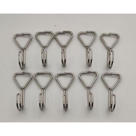 Lot de 10 crochets en spirale, crochets tendeurs en acier inoxydable, crochets élastiques, crochets tendeurs élastiques, pour tentes, vélos, fixation de bagages, crochets de fixation (1/5)