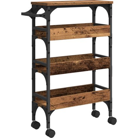 vidaXL Chariot de cuisine Bois Ancien 53 x 20 x 76 cm (1/5)