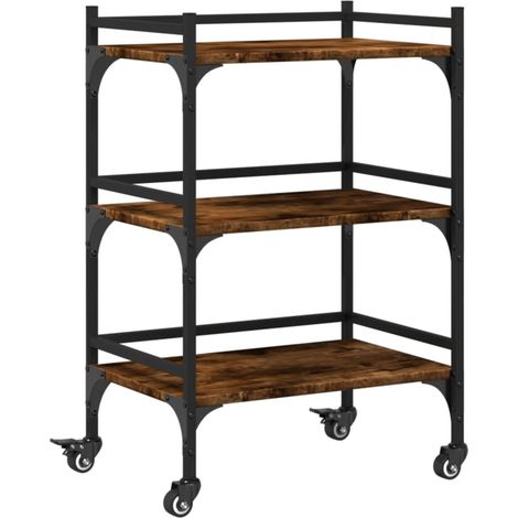 Maison Exclusive - Carrello da Cucina Rovere Fumo 50x35x75,5 cm Legno Multistrato