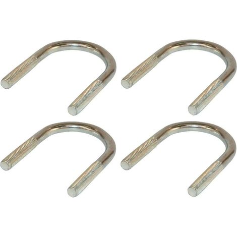 Cyclingcolors – Lot de 4 boulons en U rond acier zingué – Bride de fixation pour tuyaux – M8 x 33mm – Entraxe 43mm – Longueur 58mm