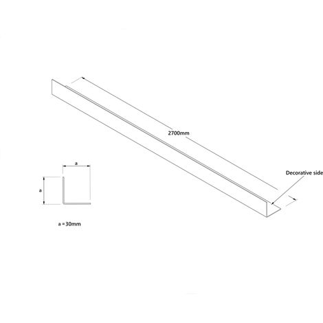 Ilcom dekoratives Inneneckprofil Li aus Edelstahl 30mm x 30mm x 2700mm  - Gold satiniert