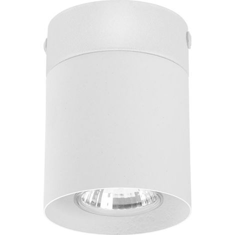 Deckenspot Weiß H: 10,5 cm Ø 8 cm schmal GU10 Metall Deckenleuchte Aufputz Küche Wohnzimmer Flur