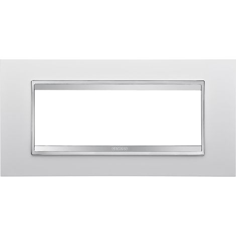 GEWISS - GW16206TB - Placca Lux - In Tecnopolimero - 6 Posti - Bianco Latte - Serie Chorus (1/2)