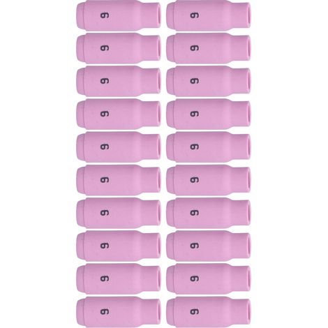 20 Stück 10N48 6 WIG-Gaslinse Aluminiumoxid WIG-Aluminiumoxiddüse Keramikbecher passend für GTAW-Schweißgerätezubehör (1/5)