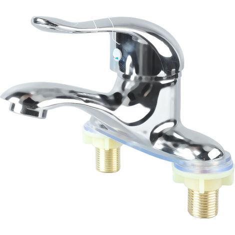 Robinet lavabo 2 trous – alliage zinc – mitigeur eau chaude/froide – hôtel / maison – salle bain (1/5)
