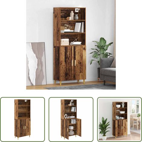 Hochschrank Altholz - Highboard Altholz 69,5 x 32,5 x 180 cm Holzwerkstoff (1/5)