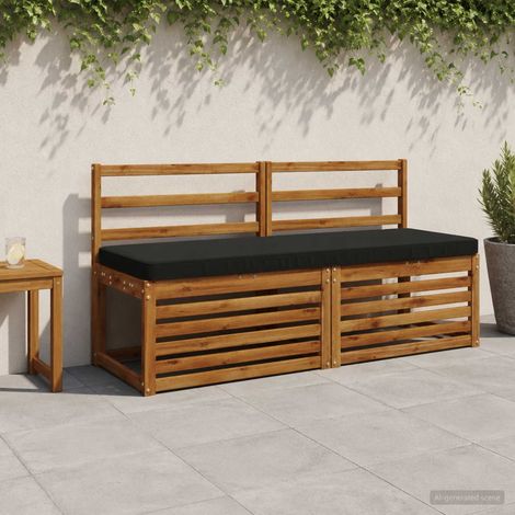 vidaXL Cojín para banco de 1 pieza VUGHT 100% Poliéster Negro (1/5)