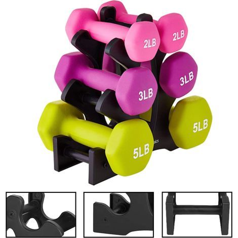 Hantelablage aus Metall (23x23x8.5 cm) - 3-Etagen Hantelhalter für Krafttraining, platzsparende Organizer-Lösung für Home Gym