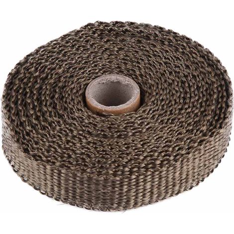 5m Ruban isolant auto gaine thermique échappement avec 4 colliers en acier inoxydable marron (1/5)