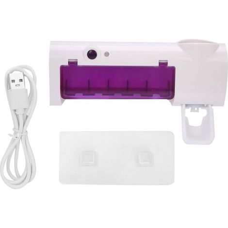 Limpiador de cepillos de dientes UV，soporte para cepillos de dientes UVC，limpieza sin perforaciones (1/5)