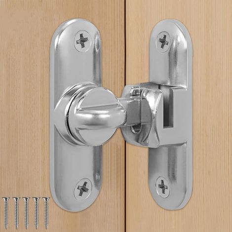 Verrou de porte coulissante, 90/180 Verrou Serrure de Porte, pour Portes Coulissantes, Granges, Salles de Bains, Fenêtres, Cuisines, Etc (Or) (1/5)