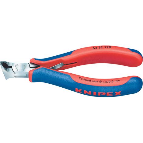 Knipex 120mm Electronics Oblique End Cutting Nipper with Curved Blades and Short Top Facet for Precision Electronic Work (1/5)