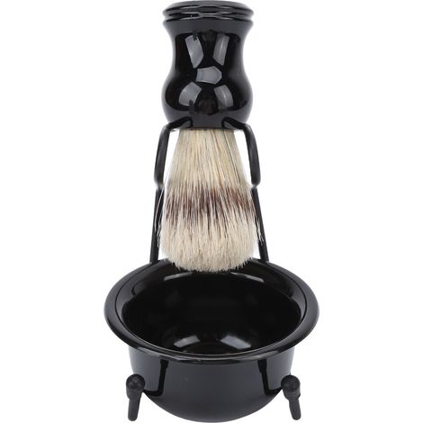 Kit de Rasage Homme Professionnel Salon Domicile Portable Bol Brosse Rasoir Support Set (1/5)