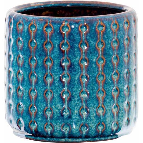 Seville Collection Planter - Ceramic - L17 x W17 x H16 cm - Indigo