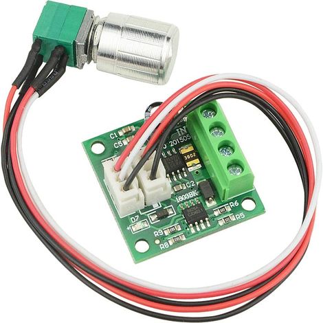 Lot de 2 Contrôleur de vitesse Moteur CC 1.8V-15V 2A Variateur LED Compact Potentiomètre Interrupteur Aquarium Ventilateur (1/5)