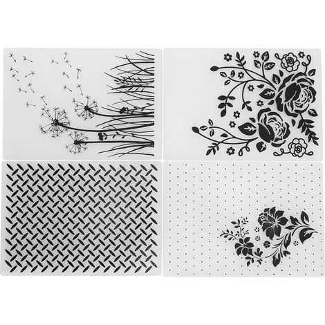 4Pcs Plastic Embossing Folders DIY Card Making Scrapbooking Embossed Template Paper Craft (1/5)