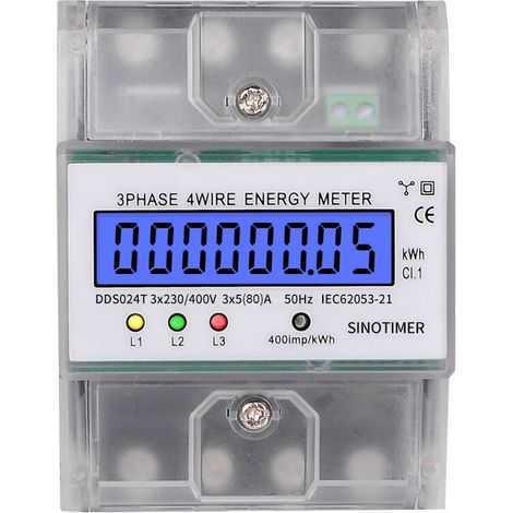 Ahlsen DDS024 Einphasen-Wechselstrom-Amperemeter 5–100 A, 380 V, 50 Hz mit LCD-Display, transparentes Gehäuse (1/5)