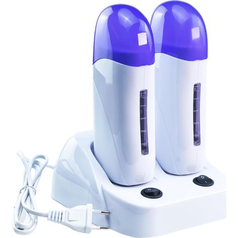 Mini chauffe-cire dépilatoire, chauffe-cire portable à cartouche roll-on, chauffe-cire roll-on double cartouche, appareil d'épilation pour une peau magnifique (1/5)