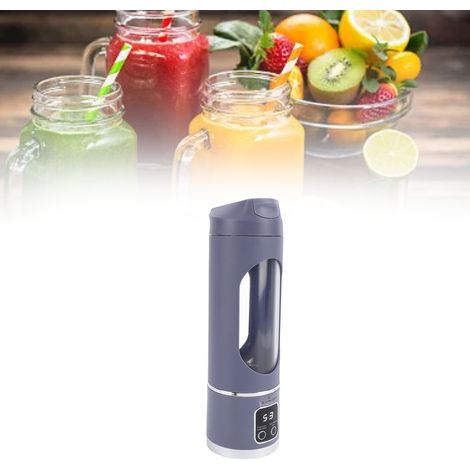 Batidora portátil recargable por USB: 450 ml, ABS/acero inoxidable, 250 mm/75 mm, color morado, 3 velocidades, autolimpiante. (1/5)