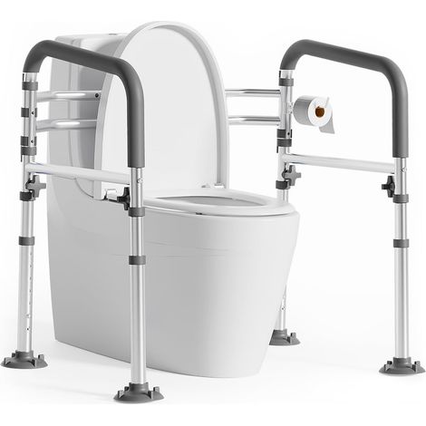 Toilet Safety Rail, Height Adjustable Toilet Frame, Foldable Adjustable Toilet Handles, Provides Support for Elderly, Concise, Shredded (1/5)