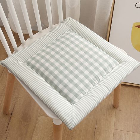 Coussin d'assise/de sol respirant en coton-lin pour un galbe harmonieux des hanches, idéal pour la maison, le bureau et les chaises de salle à manger - vert - (1/4)