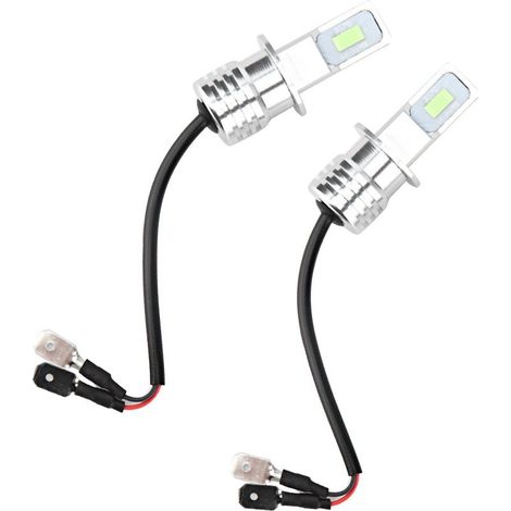 Ampoules LED H3 80W 8000K 2 pièces - Bleu Glace, 12-24V pour phares antibrouillard (1/5)
