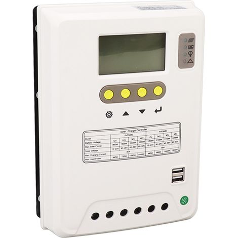 Contrôleur de charge solaire PWM 12 V 24 V 36 V 48 V avec écran LCD, activation électrique au lithium, régulateur de charge pour panneaux solaires 60 A (1/5)