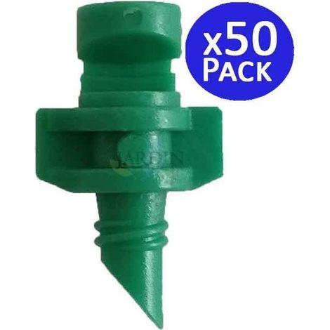 Set di 50 Micro Irrigatore a 180º - Ugelli di spruzzatura a 180º per idroponica, rifrazione, mini irrigatore d'acqua 1 a 1,5 m