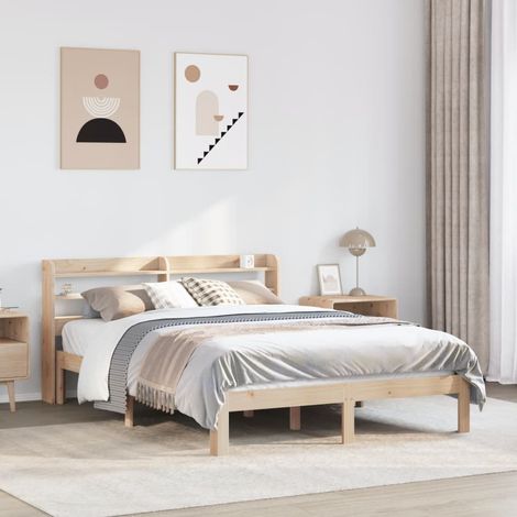 Bed Frame with Headboard without Mattress 120x190 cm Small Double vidaXL (1/5)