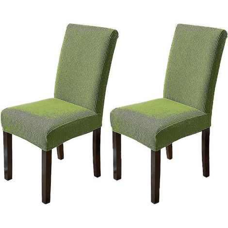 Lot de 2 housses de chaises de cuisine, housses de protection pour chaises Parsons de salle à manger, vertes (1/5)