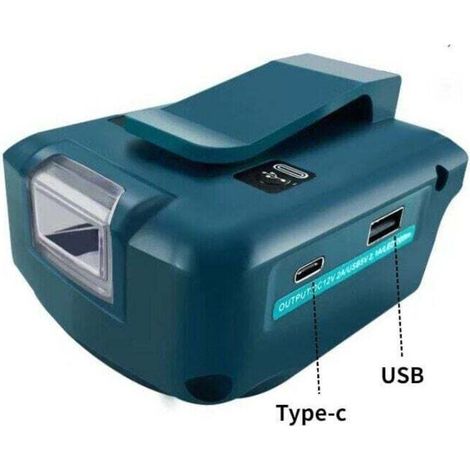 For Makita Models with Type-C Inverter Power Supply, 3 Convenient Brightness Modes, MUMU Camping Belt Loop Inverter Battery (1/4)