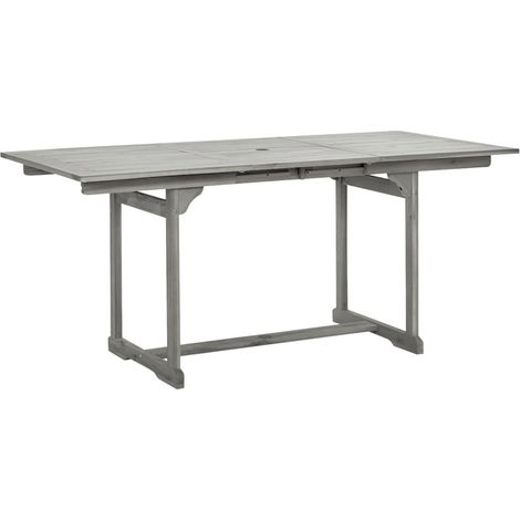 Table à dîner de jardin (120-170)x80x75 Bois d'acacia massif 2 (1/5)