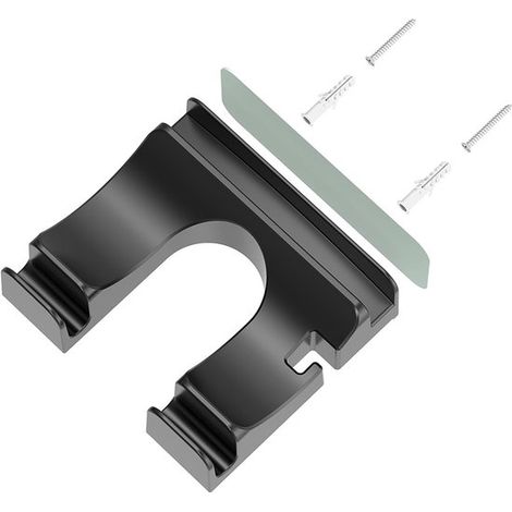 Soporte de pared para secador de pelo, estante de pared para baño o dormitorio, fácil acceso y almacenamiento, gestión de cables. (1/5)