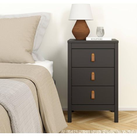 Chevet, Commode Basse, Table de Nuit, Étagère de Chevet, 44x38 h70 cm, Noir (1/5)