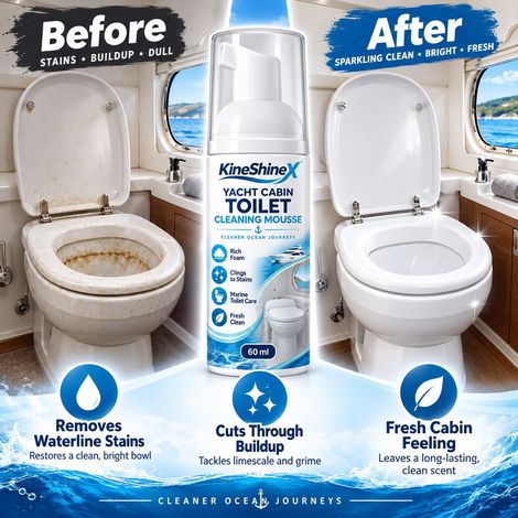KineShineX Yachtkabinen-Toilettenreinigungsschaum, Marine-Badezimmer-Schaumreiniger entfernt gelbe Flecken und Kalkablagerungen (1/3)
