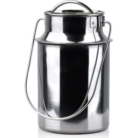 VILDE Bidon à Lait 2,5 L - Acier inoxydable, couvercle verrouillé, poignée de transport - Tasse - Mazagran (1/4)