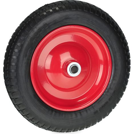 Roue de brouette increvable 3.00-8 confort de conduite surface profilée en caoutchouc noir (1/5)