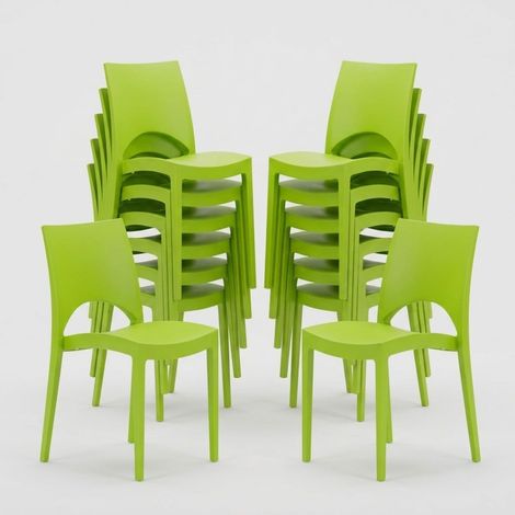 Stock 24 Silla de cocina Paris Grand Soleil de Polipropileno Apilable - Verde (1/5)