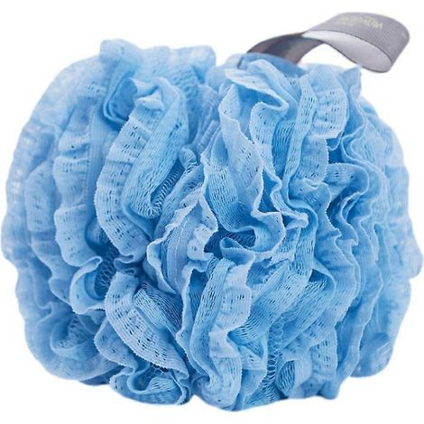 Boule de bain en dentelle, boule de douche, filet à bulles pour le bain, éponge pour le dos pour la salle de bain (bleu ciel) (1/3)