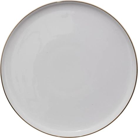 Lot de 6 assiettes plates rondes en porcelaine 27cm – Contact alimentaire – Couleur blanche – Pour service à table – Secret De Gourmet