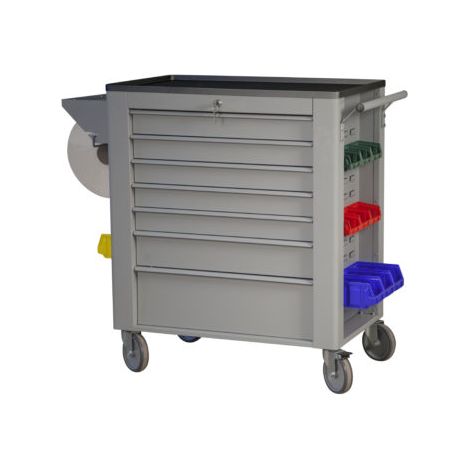 Carrello porta utensili officina con angoli arrotondati 7 cassetti (5 bassi 1 medio 1 alto) GRIGIO GR81 DERBY (1/3)