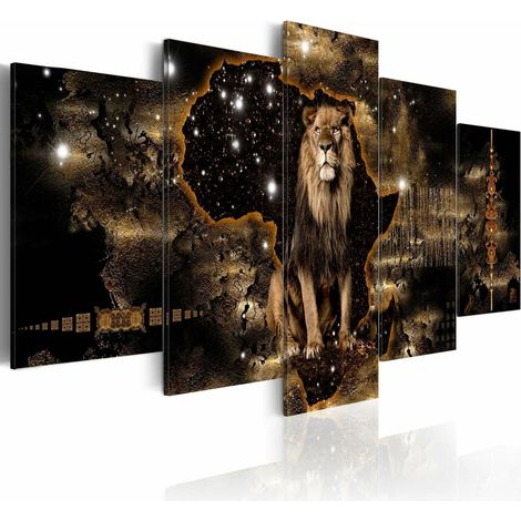 Tableau lion d'or - 200 x 100 cm (1/4)
