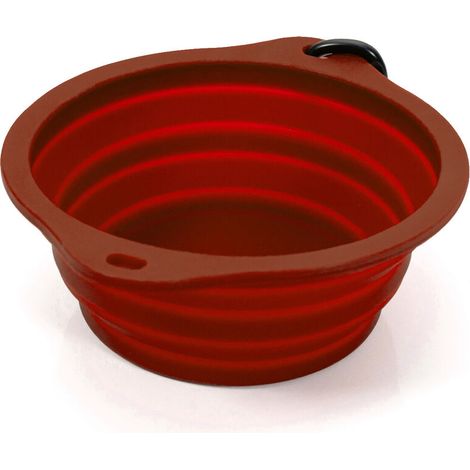 Ciotola Pieghevole per Animali Domestici Gloria Rosso Silicone Alluminio 550 ml (1/5)
