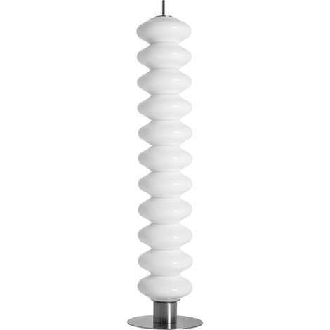 Lampe haute design cristal blanc style contemporain translucide - Blanc cristal translucide et doré (1/4)